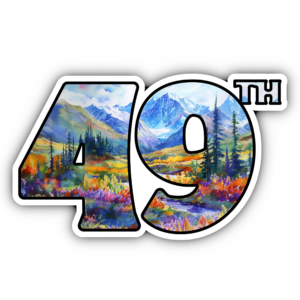 Large 49th State Alaskan Watercolor Sticker