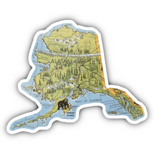 Vintage Alaskan Map Sticker