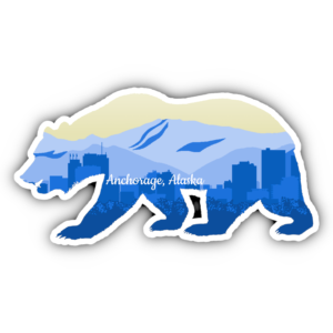 Bear Shaped Anchorage Skyline Sticker