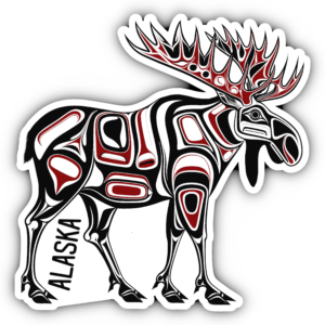 Haida Art Moose Sticker