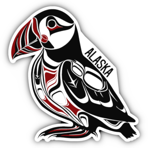 Haida Art Puffin Sticker