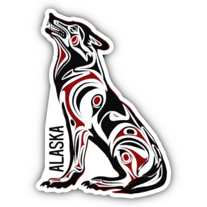 Haida Art Wolf Sticker