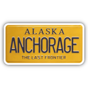 'Anchorage' Alaskan License Plate Sticker