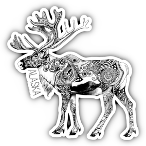 Caribou Line Art Sticker