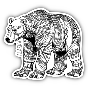 Polar Bear Line Art Sticker