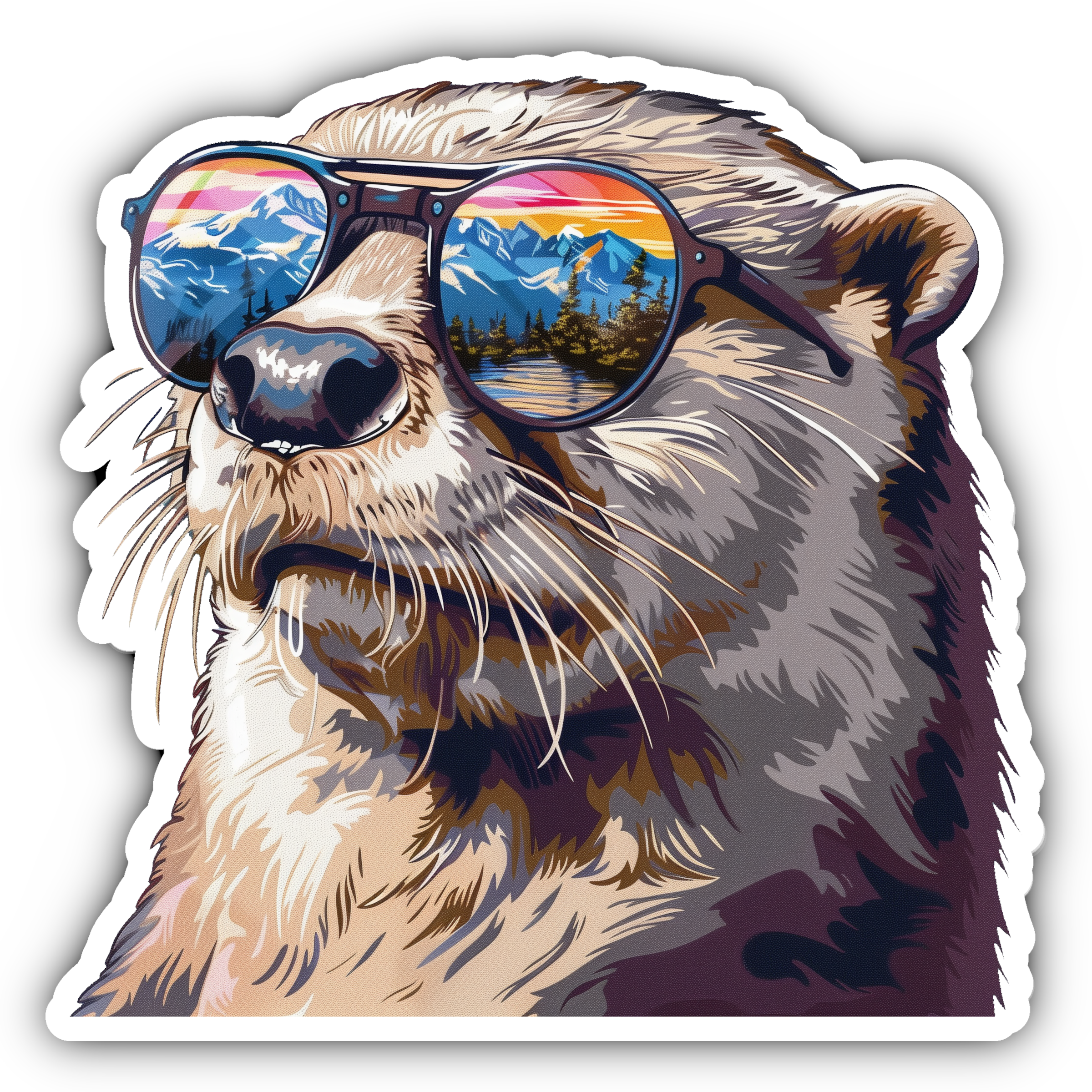 Otter Wearing Sunglasses Sticker