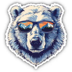 Polar Bear Wearing Sunglasses Sticker