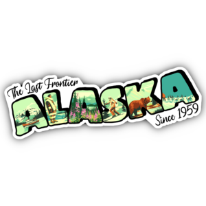 Vintage Alaska Postcard-Style Sticker