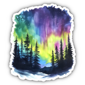 Watercolor Aurora Borealis Sticker