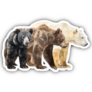 Watercolor Bears of Alaska Sticker