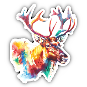 Watercolor Caribou Sticker