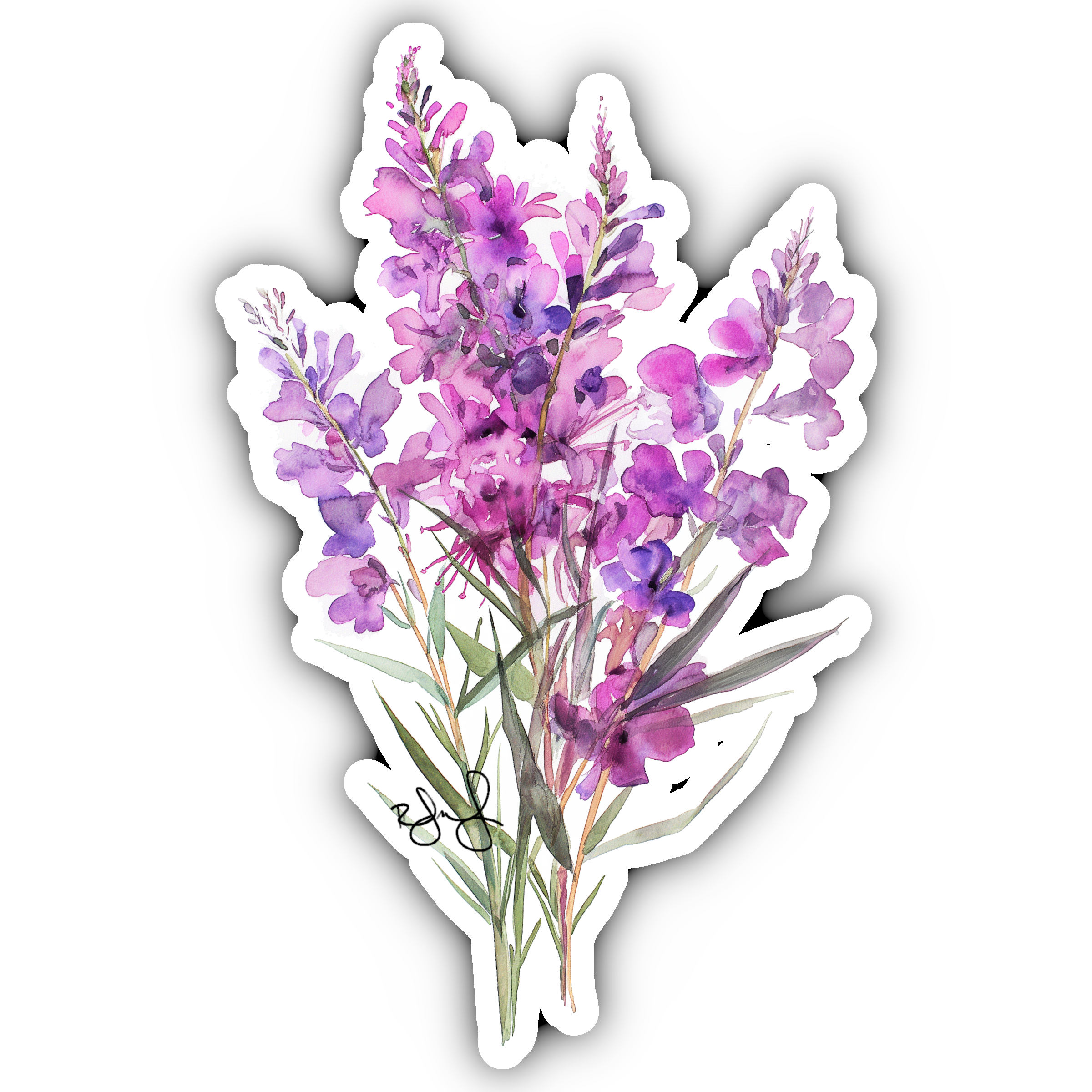 Watercolor Fireweed Sticker