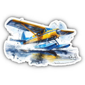 Watercolor Sea Plane Sticker