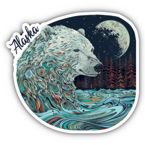 Whimsical Polar Bear Sticker